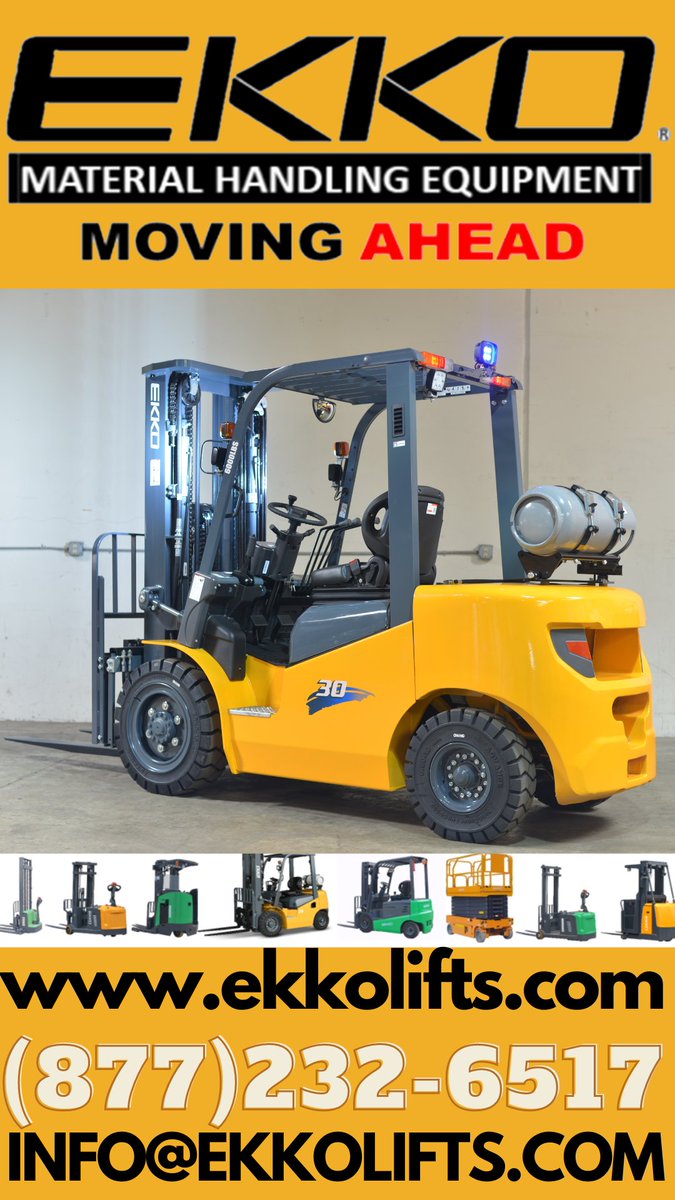 EKKOlifts's tweet photo. EKKO has LPG Forklifts with Solid Pneumatic tires with capacities from 5000 lbs and up, IN STOCK NOW
Order yours today!
https://t.co/WHEJyJAut1
Info@ekkolifts.com
(877)232-6517
#ekko #ekkolifts #liftequipment #warehousesolution #materialhandlingequipment #PalletMover #staystacked https://t.co/p52RiJFO9l