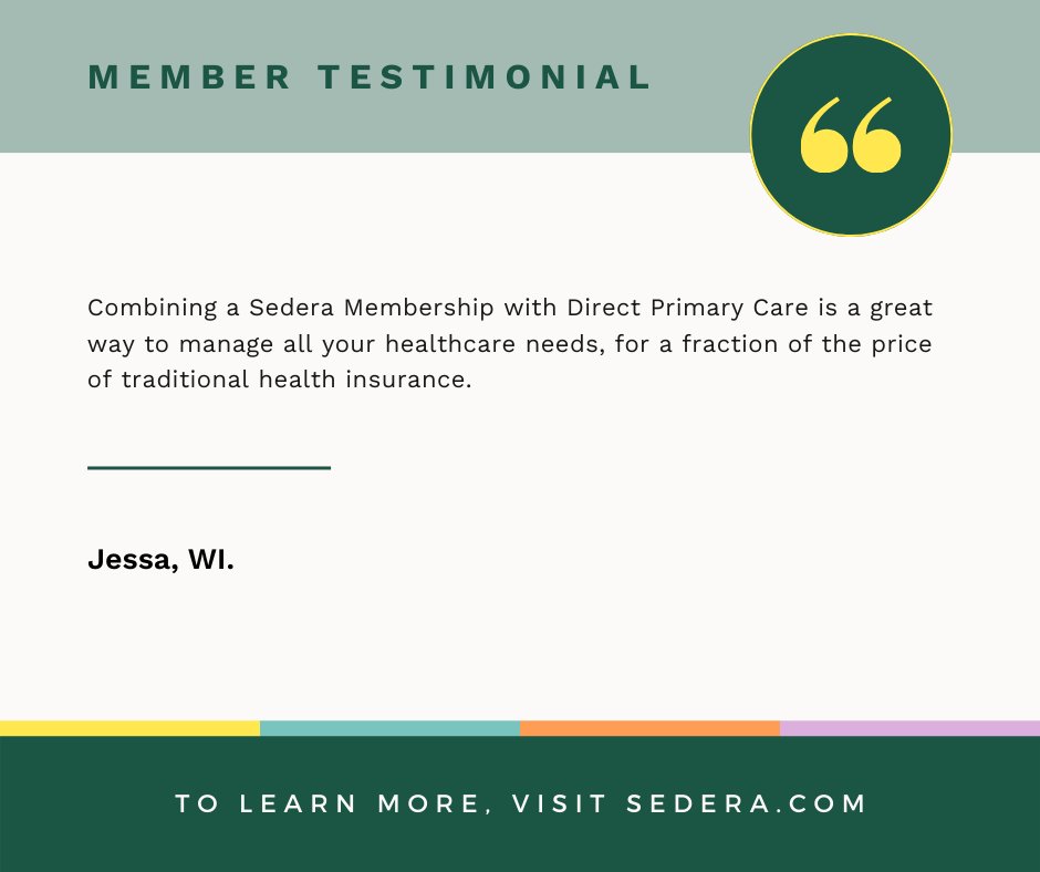 sederahealth's tweet photo. Need a non-insurance, #affordable solution to the high cost of #healthcare? Pair Sedera and #DirectPrimaryCare for price transparency, freedom of choice, and peace of mind. We're not tied to #openenrollment. Enroll at any time! https://t.co/JipBW4wqn3 #medicalcostsharing #DPC https://t.co/w5hKSHSVVD