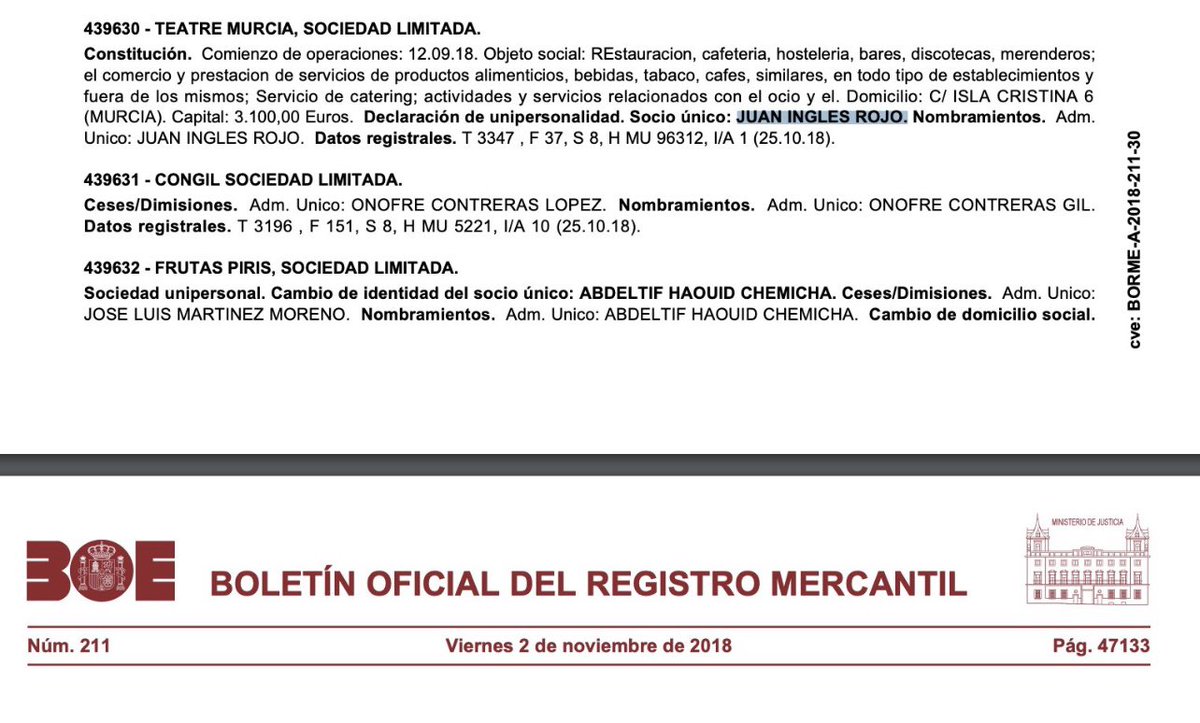 #YoMeRebelo2O
Una vez más la incompetencia de un@s les trae la tragedia a otr@s.
 El Ayto. de Murcia confirma que la discoteca no tenía licencia y con orden de cierre de 2022.El registro mercantil esta a nombre de un tío que se dedicó a la usura a través de la empresa Omarcux.