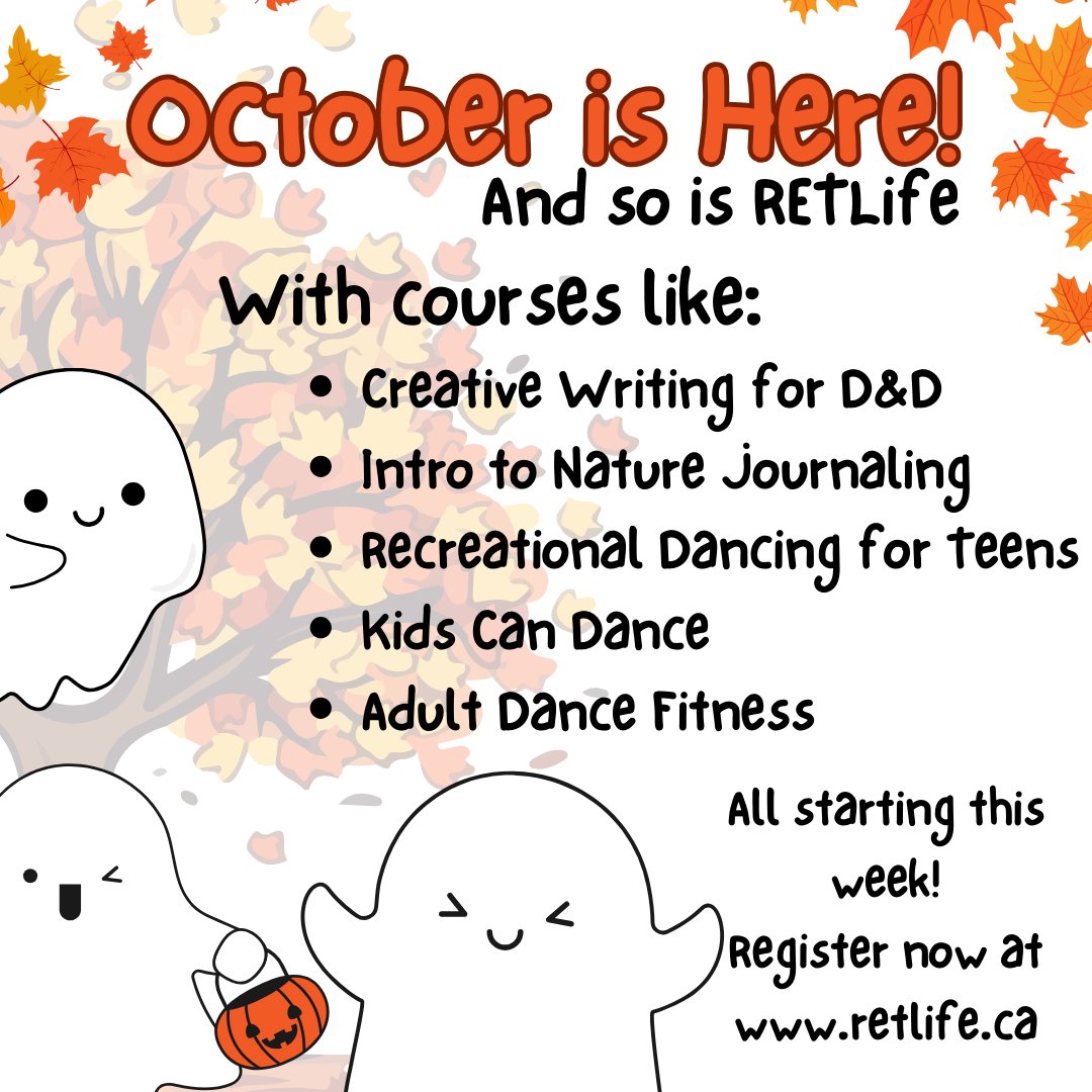 We have an assortment of classes starting this week.
You can still register at retlife.ca today!

#CreatingCommunitySuccess #dnd #naturejournaling #dancing #winnipeg <a href="/RETSDschools/">River East Transcona School Division</a>