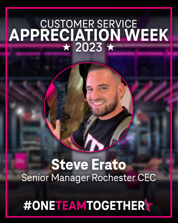 As we celebrate Customer Service Appreciation Week @TMobile I wanted to recognize @SteveErato for his support of the UPNY/CT market. Steve we greatly appreciate your efforts helping us deliver Magenta Moments & to be the best in the world at connecting customers to their world