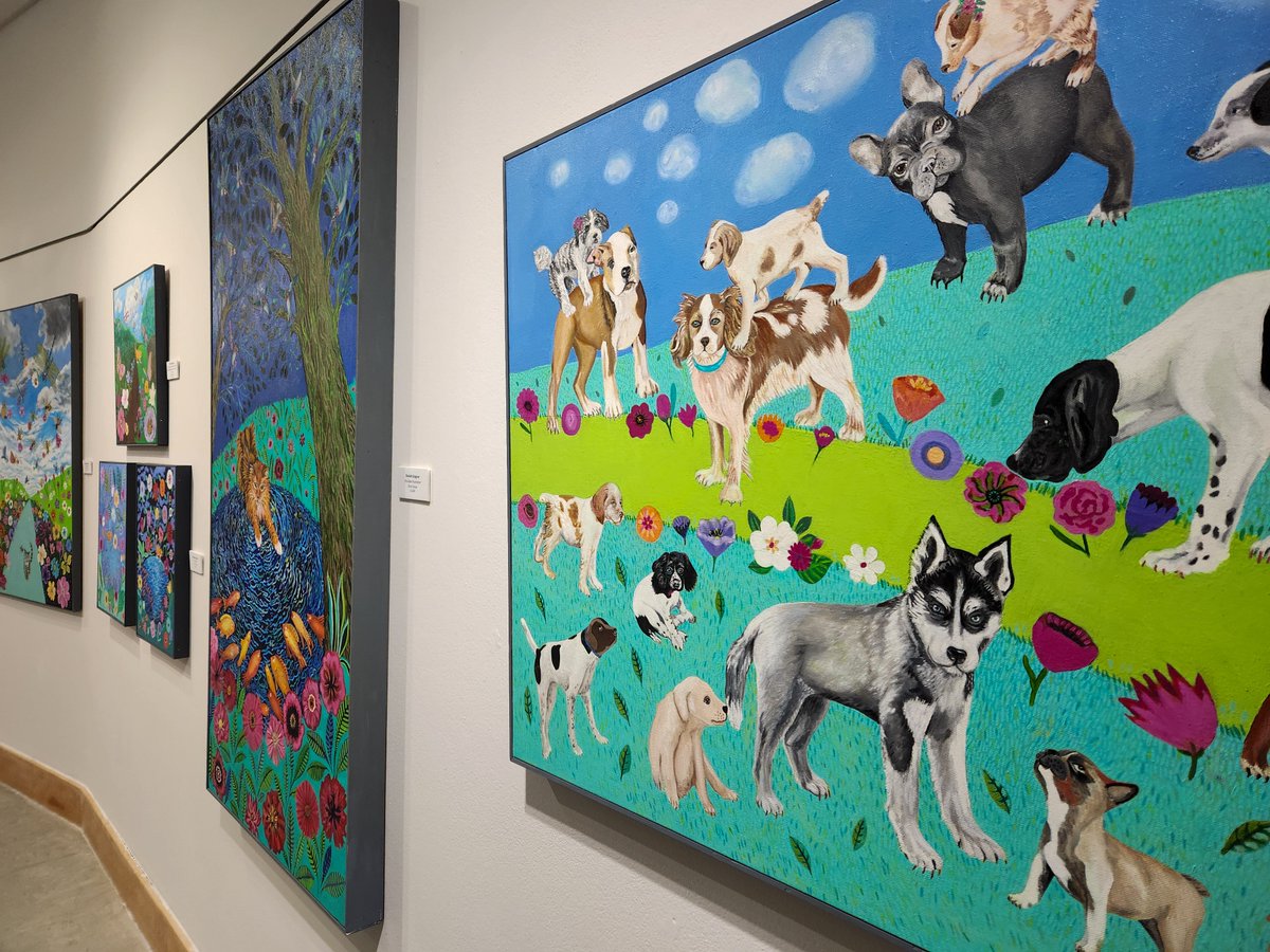 TerhuneGallery's tweet photo. Our featured artist this week is Sheilah Grogan! Here's an excerpt from her artist statement:

"Grogan is often drawn toward imagining the unlikely. Looking at a forest path, hills, or a lake, it is as if she is able to see right through its placid exterior. Grogan's mind's (1/2) https://t.co/GQuNhTN5V5