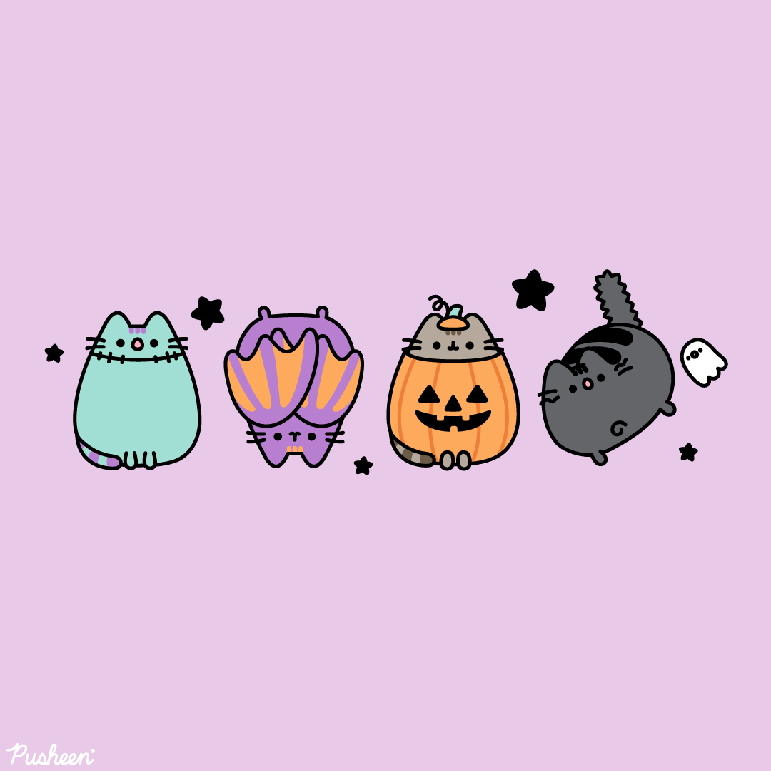 Pusheen the cat on X: 🎃 👻 💜  / X