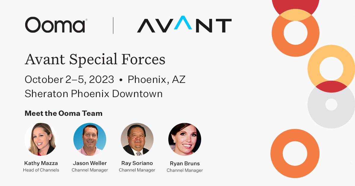 ooma_partners's tweet photo. The Ooma team is thrilled to be at the @Avant_CCC Special Forces Summit this week! https://t.co/HuKFCK0GTU
