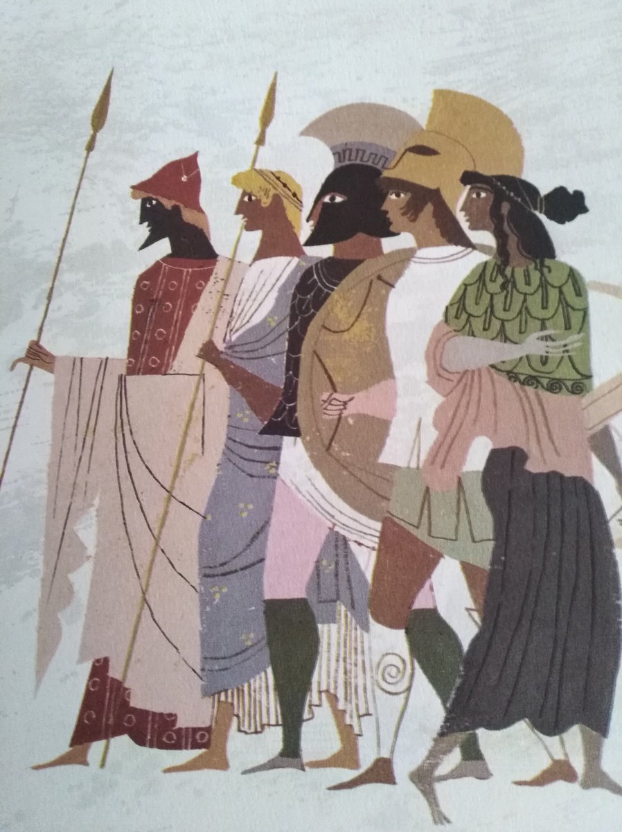 Two illustrations by Alice & Martin Provensen for a children's book adaptation of the Iliad and Odyssey (Simon & Schuster, 1956). #MythologyMonday