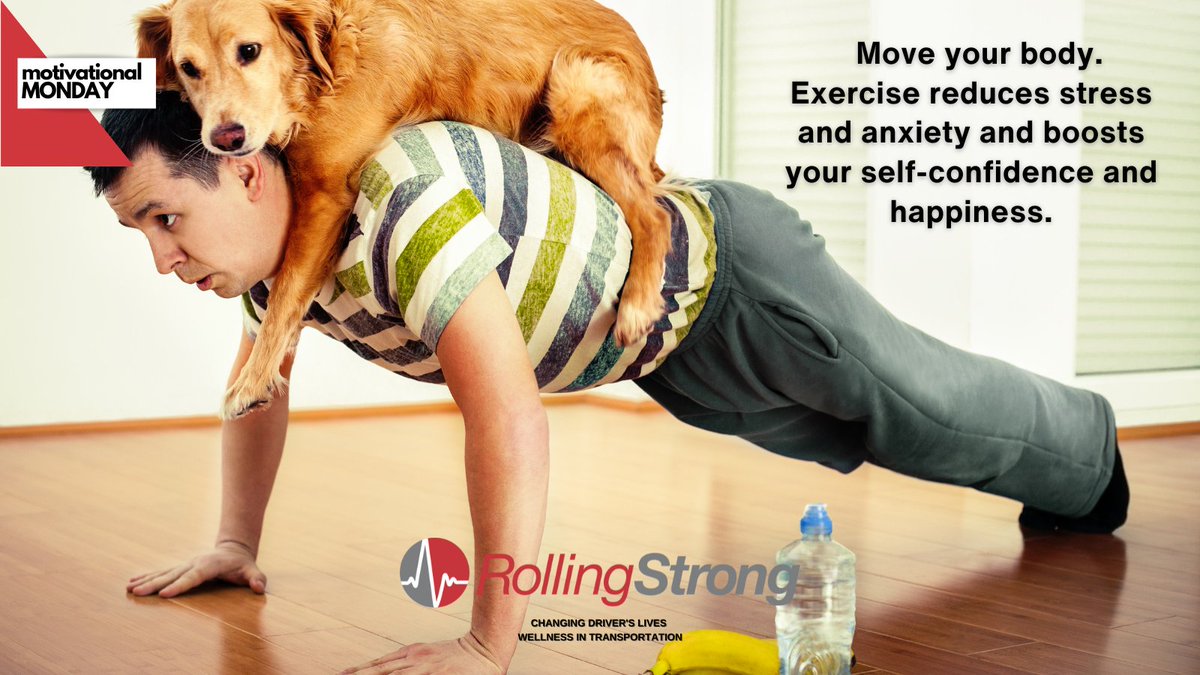 Stress creates non-productive employees. “Regular exercise may help ease depression &amp; anxiety by releasing feel-good endorphins...that enhance well-being." (Mayo Clinic) #RollingStrong #transportation  #TruckDriver #humanresources #corporatewellness #MondayMotivation