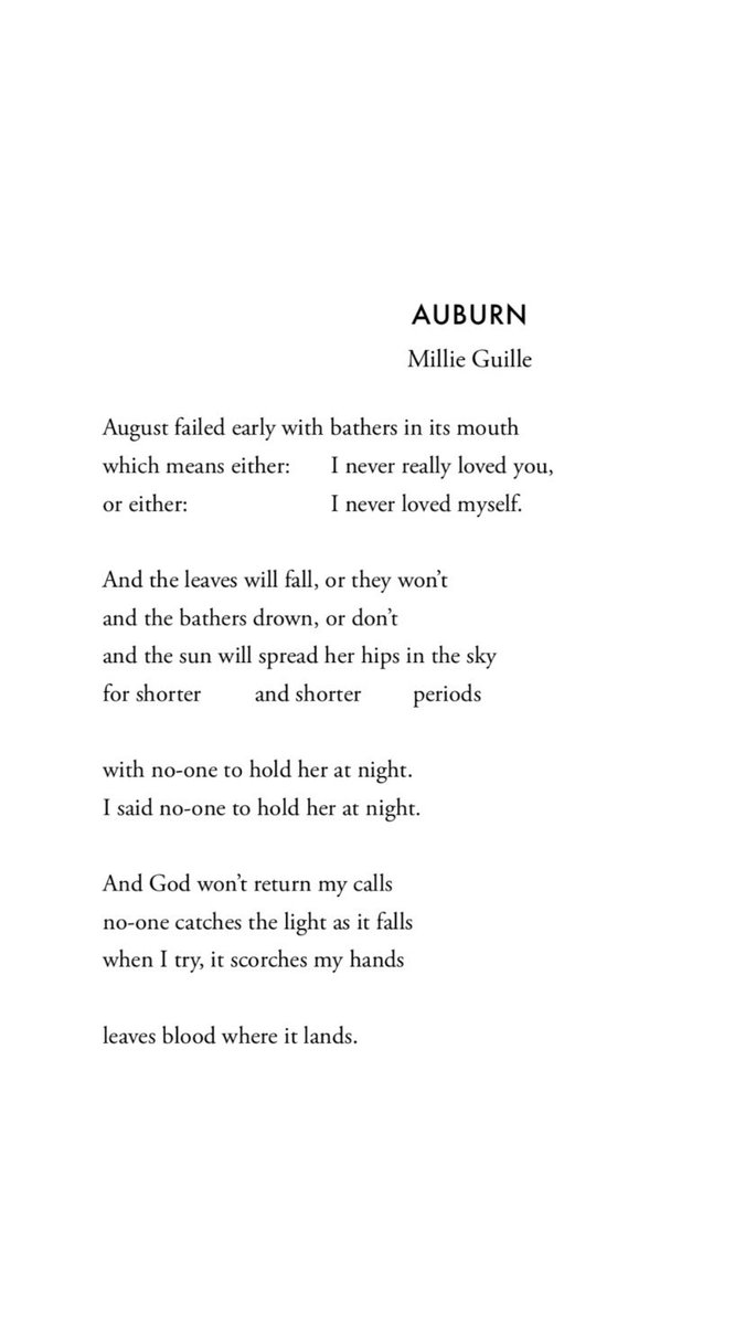 Adore this poem by <a href="/MillieGuille/">Millie Guille</a> in the latest issue of <a href="/propelmagazine/">Propel Magazine</a> 

The opening line is perfection!