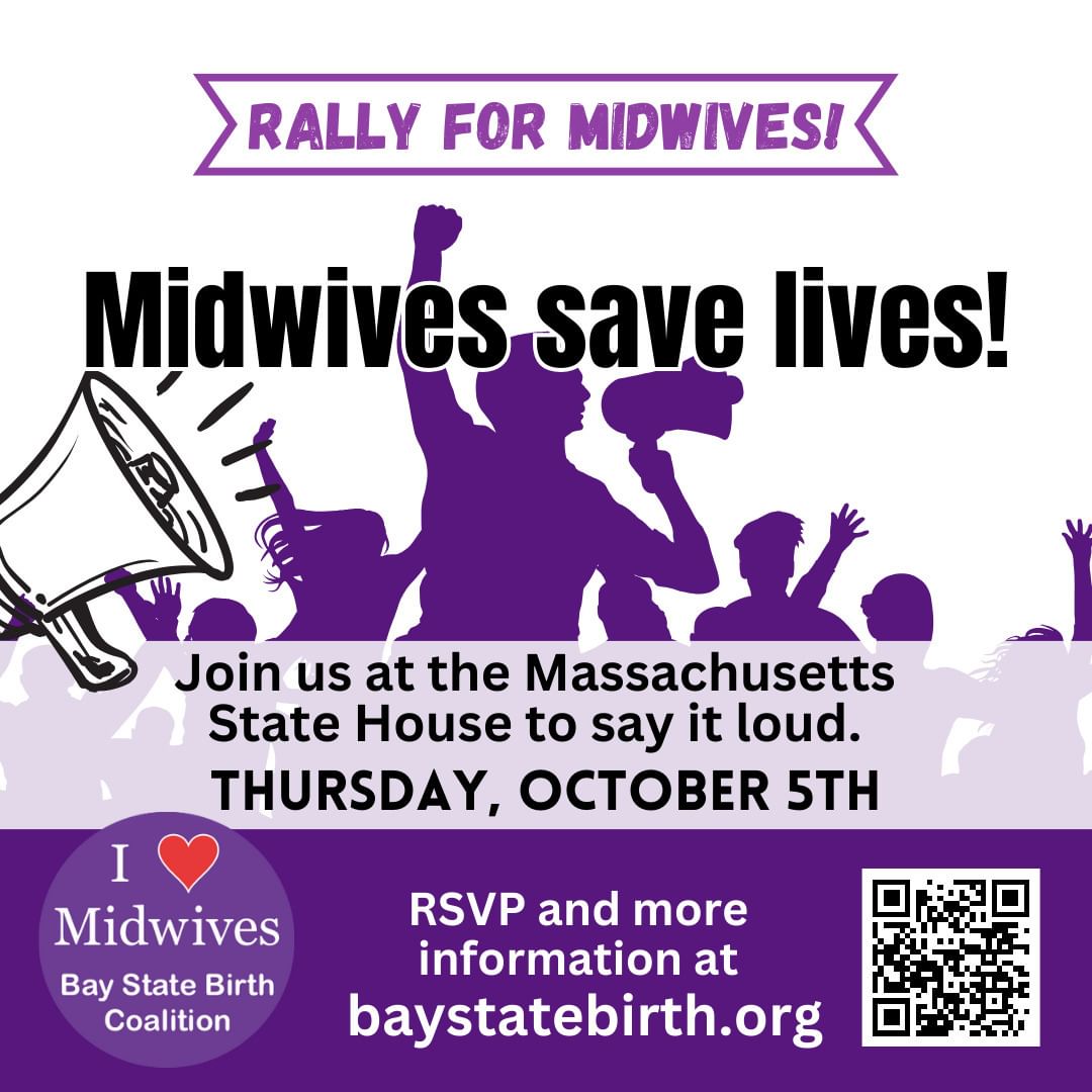 Join us Thursday for a day of advocacy at the MA State House to tell lawmakers that we must expand access to midwives! Expanding access to out-of-hospital birthing options & midwifery care is a critical part of addressing the maternal health crisis. RSVP secure.everyaction.com/5skFeUrx9EuazI…