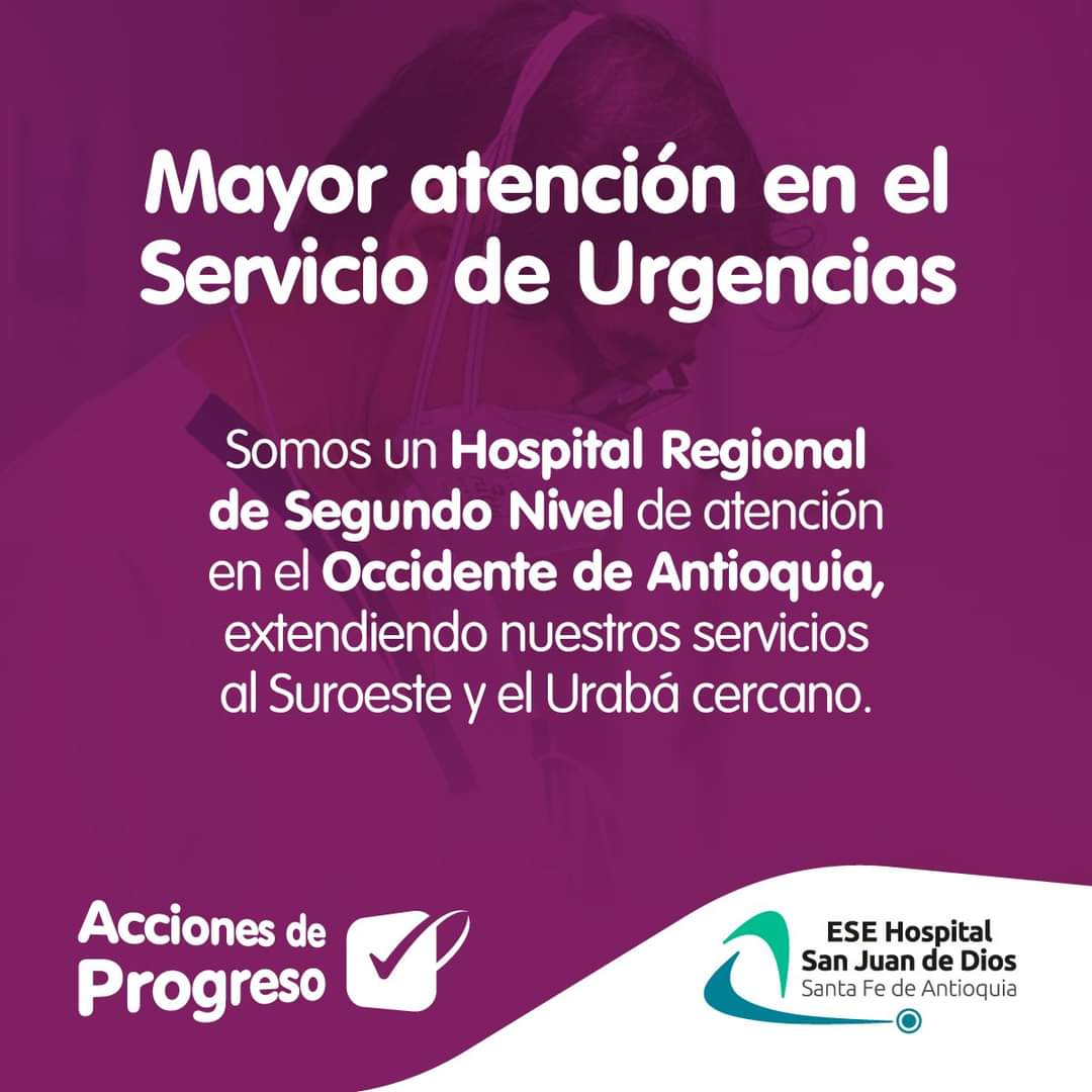 ese_hospitaldsa's tweet image. ¡ Lo hicimos posible!✅ Hemos realizado cambios significativos en el servicio de urgencias con el fin de satisfacer las necesidades de nuestros usuarios. 🏥🩺

&quot;Hemos avanzado con acciones de progreso&quot;

#gobernaciondeAntioquia  #ConstruyendoProgreso #alcaldiasantafedeantioquia