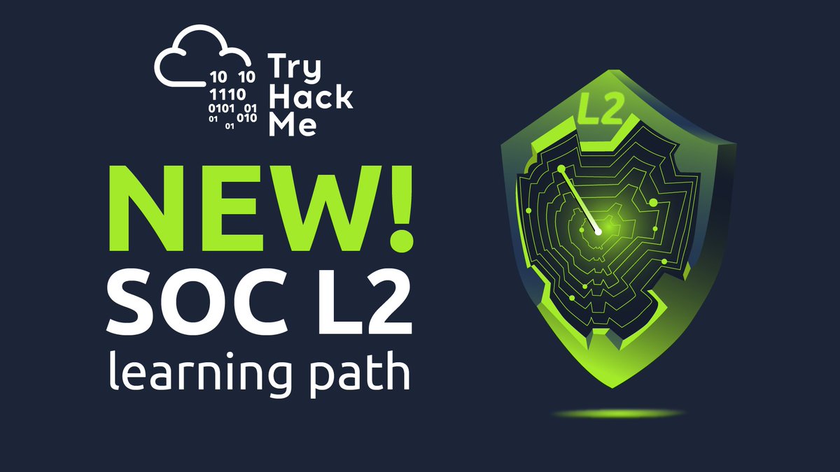 tryhackme's tweet image. SOC Analysts! Our NEW SOC Level 2 learning path has finally arrived 🔥 

Advance your career, enhance your skills, and supercharge your knowledge in a real-world simulated environment.   Level up and unleash your inner cyber security hero 🦸

Launch path: tryhackme.com/r/resources/bl…