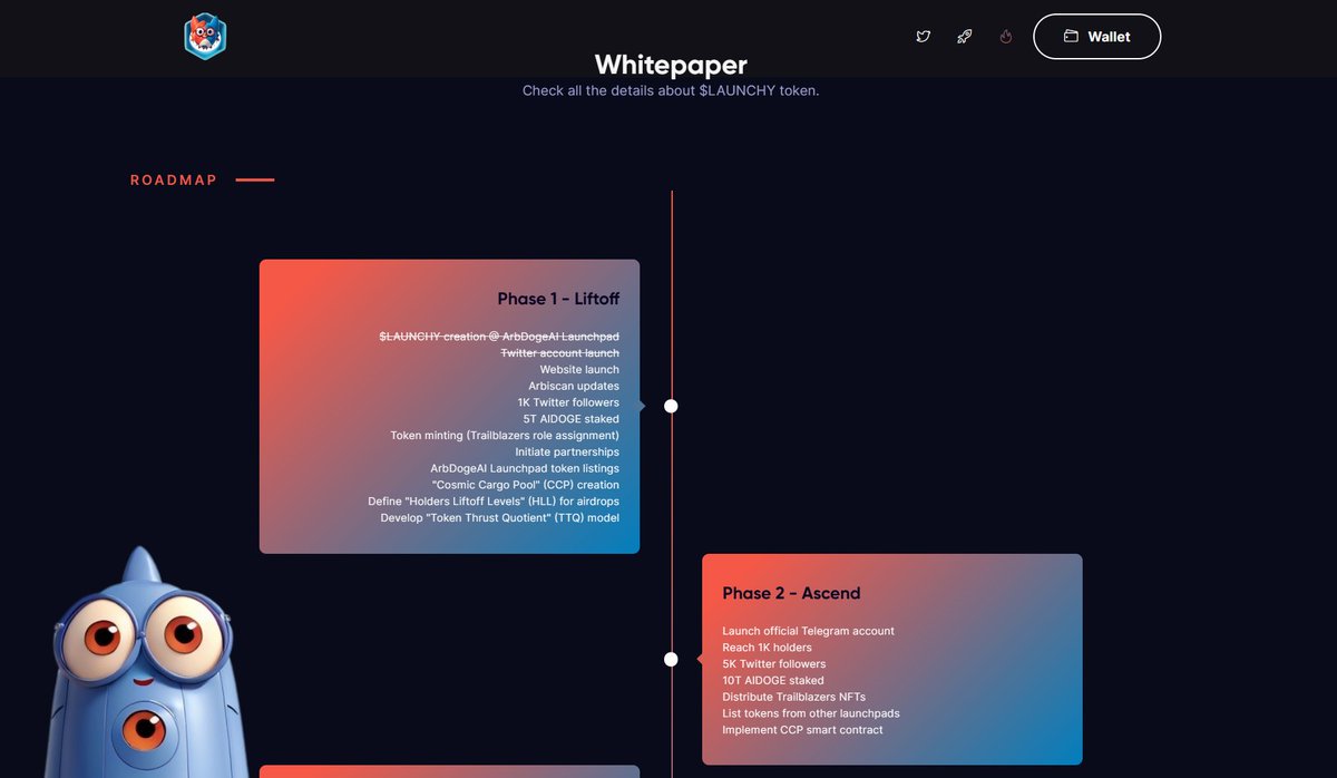 We are working on the whitepaper, sneak peak our roadmap section.