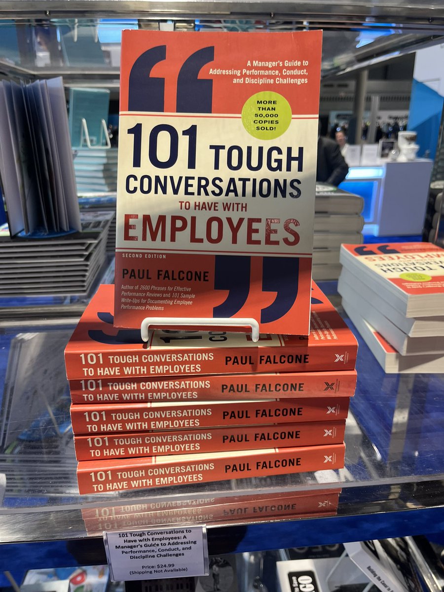 One of my favorites from my #HR days—@PaulFalconeHR ‘s book, 101 Tough Conversations to Have with Employees! So we brought it to #WEFTEC!! 

#WEFTEC2023 #WEFTEC23