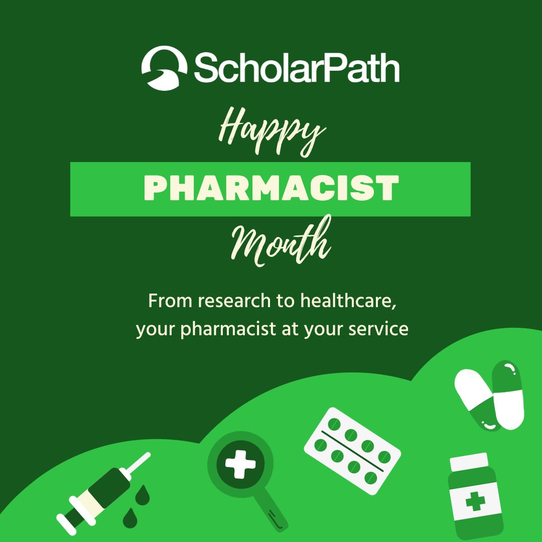 Happy Pharmacist Month! 

Are you considering a career in pharmacy? Discover more about this pathway at scholarpath.com.

#Education #Careers Pathways