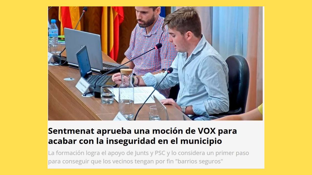 ERCSentmenat's tweet photo. ‼️ El PSC i Junts voten a favor de la moció de Vox al plenari de dijous 28 de setembre. La moció presentada pel grup de l’extrema dreta, de to alarmista i mancada de rigor, és rebutjada per ERC, ACS i CUP. https://t.co/cApGGSQgRB