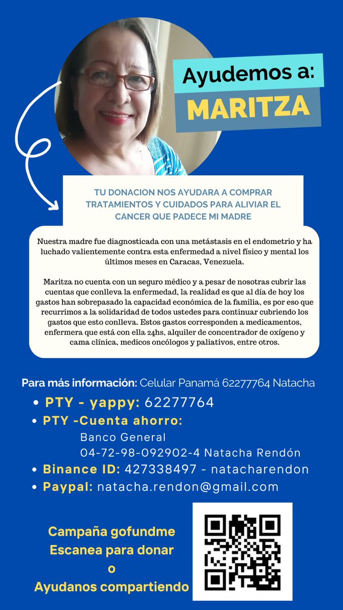 OlguitaReyna's tweet photo. Si puedes donar genial, si no un RT es una gran ayuda. Es la mamá de una compañera de trabajo, una situación muy delicada. Gracias a todos por el apoyo https://t.co/zlbKDRT8Hw