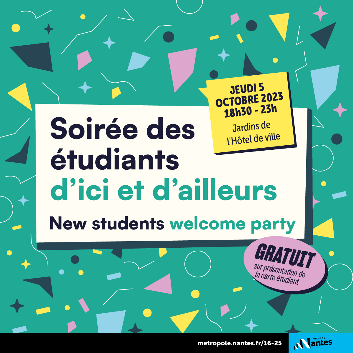 nantesfr's tweet image. La Ville de Nantes organise une soirée pour accueillir ses nouveaux étudiants ! 🧑‍🎓
L’occasion pour les étudiants internationaux et français de découvrir les associations locales, dans une ambiance festive.
📍 Jardins de l’Hôtel de ville
ℹ️ metropole.nantes.fr/infonantes/age…