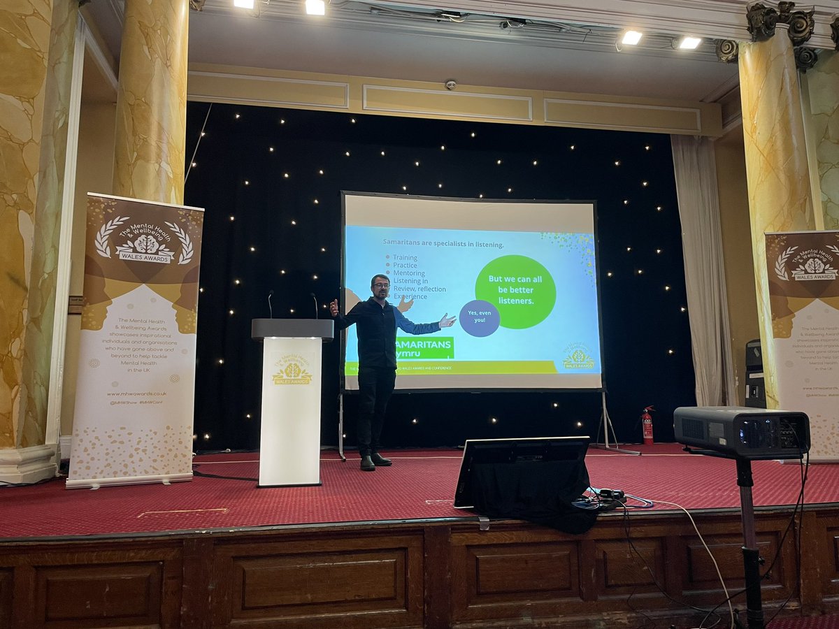 Beth_Baldwin's tweet photo. What an inspiring day! Hearing from fantastic speakers including @coachemily1 & Simon Weston CBE, what stories they shared. Congratulations to all the winners so much good work in the mental health space! So many poignant takeaways #mhwawards @mhwwalesawards ๐ https://t.co/ypi55j7KLE