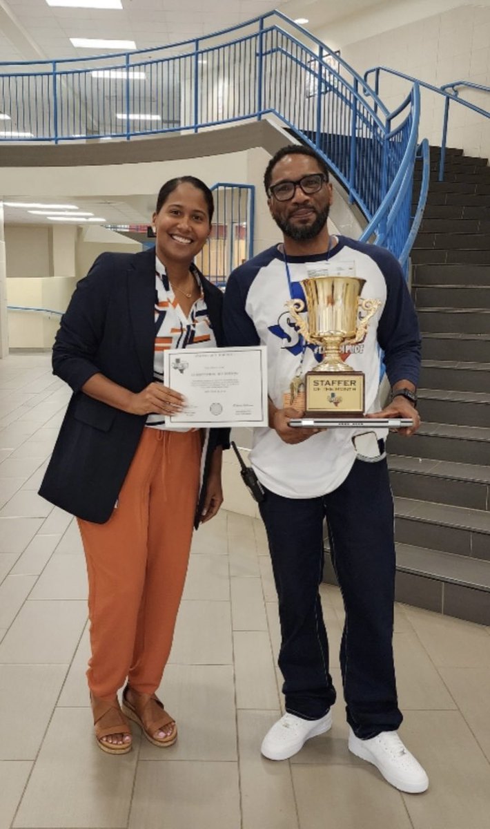 SamhoustonMS's tweet image. Huge congratulations to our September Teacher of The Month, Mr. Herrera &amp;amp; Staffer of the month, Mr Henderson! 🥳 Sam houston wouldn’t be the same without either of you! #WellDeserved #ItsATexanThing #SamSide @IrvingISD