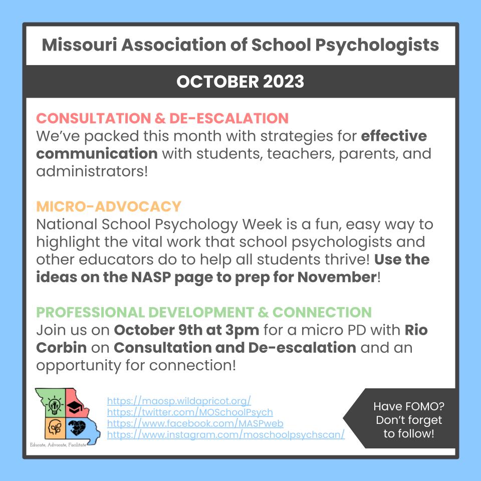 Check out the monthly overviews and register for October's MASP Monthly Membership Meet-ups AKA “MMMM” here!

Zoom Registration link: us02web.zoom.us/meeting/regist…

Micro-advocacy link: tinyurl.com/ms4f3ktv
