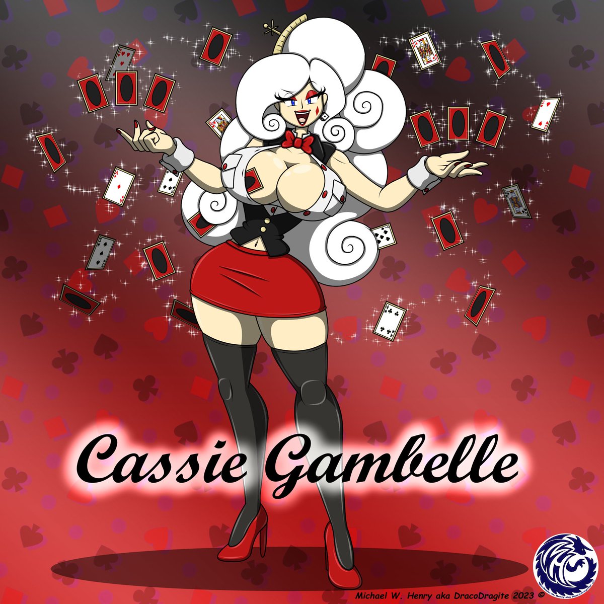 Introducing my newest OC, Cassie Gambelle. A magical being who loves Cards and gambling. She likes using her magic to transform anything and anyone to suit her needs. Just be careful not to lose a game or bet with her. Though mischievous she's fair and her magic wares off in time