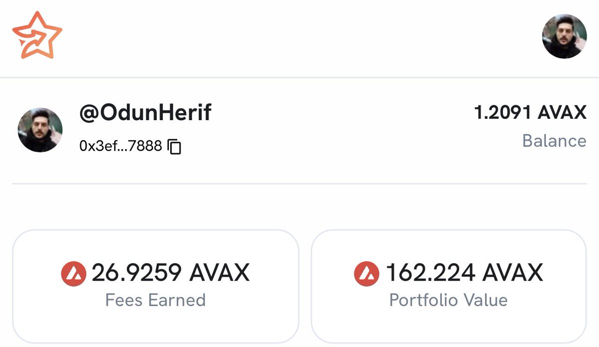OdunHerif's tweet photo. 3 gün önce üye oldum StarsArena’ya. 3 günde portföyümün değeri 162 AVAX ‘a ulaştı. Yaklaşık 1.500$ ediyor.

SocialFi henüz bence emekliyor. NFT’de ne olduysa, Metaverse’te ne olduysa burda da o olacak.

Para yatırmanıza gerek yok. Siteye üye olup kullanın: https://t.co/7IIWt1aONu https://t.co/SsXMfkv1C1