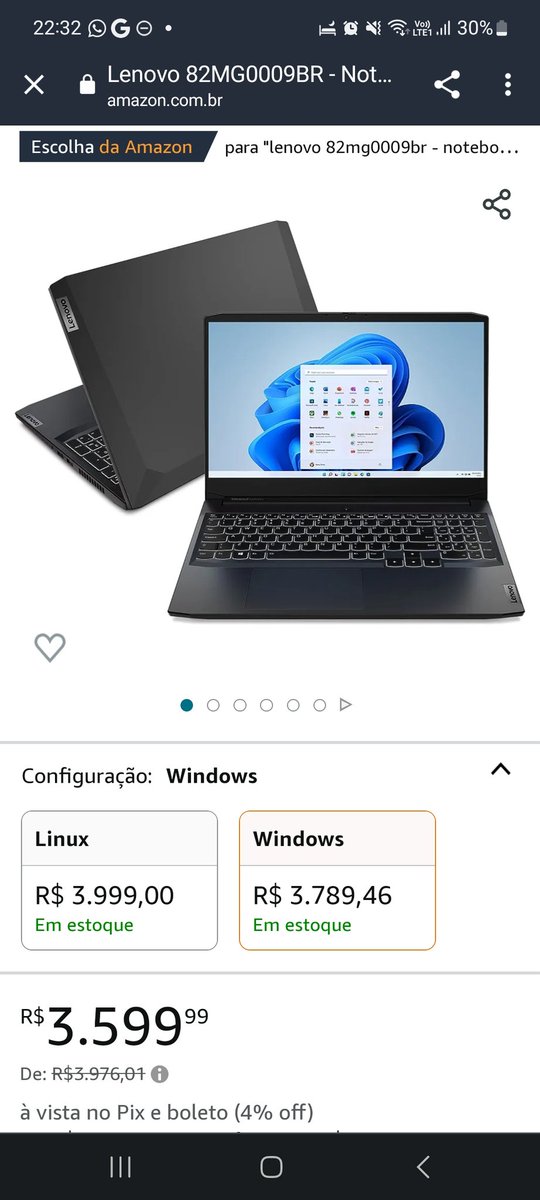 Essa pra mim é novidade... computador com #Linux mais caro do que com #Windows. 🤔 explica isso <a href="/Lenovobr/">Lenovo Brasil</a> <a href="/amazonbrasil/">Amazon.com.br</a>?