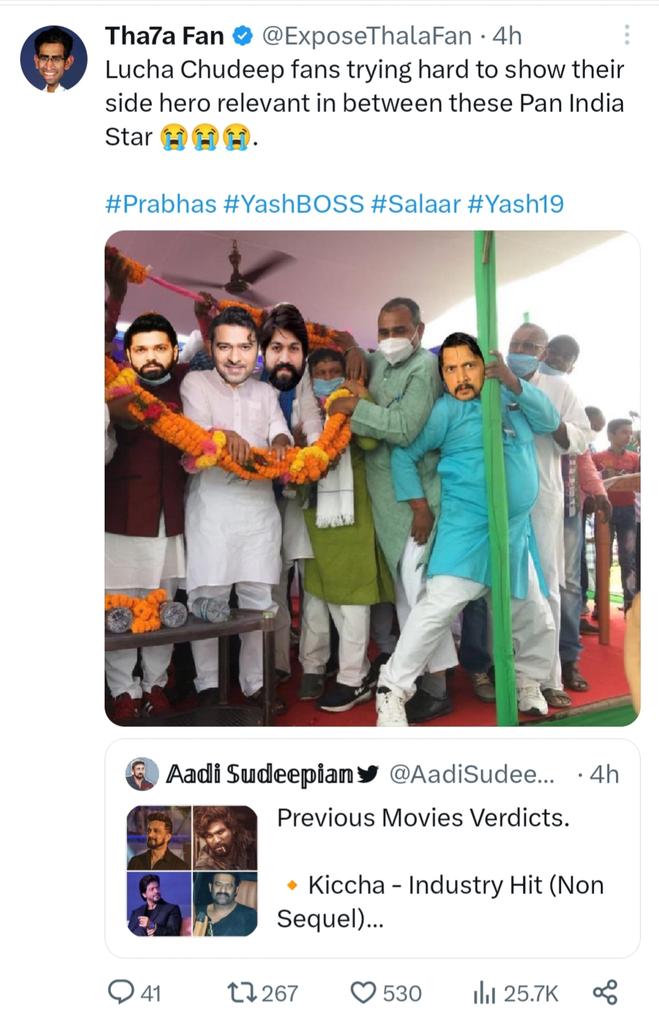 Hemanthn173's tweet photo. Brutal Ratio @ExposeThalaFan is Pet Dog Of @AadiSudeepian From Now OnWards 
#KicchaSudeep𓃵 #MaxTheMovie https://t.co/OcpyNJS9Sl