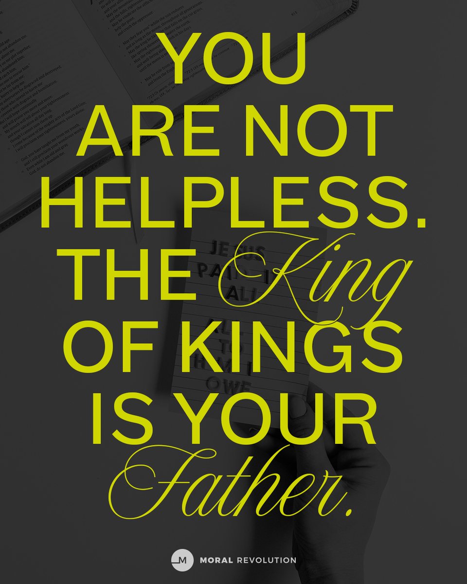 MoralRevolution's tweet image. Whenever you hear the lie that you are completely helpless, know that it's not coming from God. God is your perfect, ever-present Father and He is with you. He is your helper and on your team.

#moralrevolution #perfectfather #nothelpless #beloved