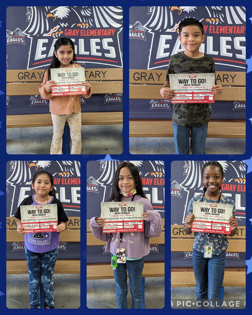 Congratulations to our October Students of the Month! 🎉 We are proud of you for all of your hard work and leadership skills you have displayed, keep up the good work 👏🏾👏🏾
#Findthegood #GrayEagles #StudentoftheMonth