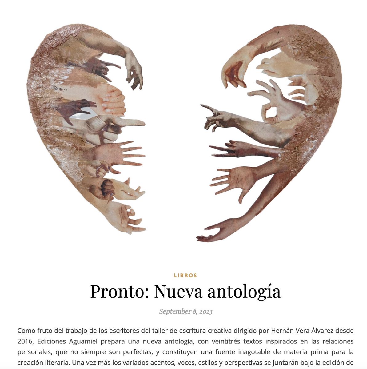 EdicAguamiel's tweet photo. #Alegría! Pisas el botón de #pruebadeautor y ya sabes que el nuevo libro de @HVeraAlvarez con escritores de la #tribuvera ya está a punto de salir del horno. #Pronto nueva #antología https://t.co/yvaiFKqY5w https://t.co/ramvyBASBu