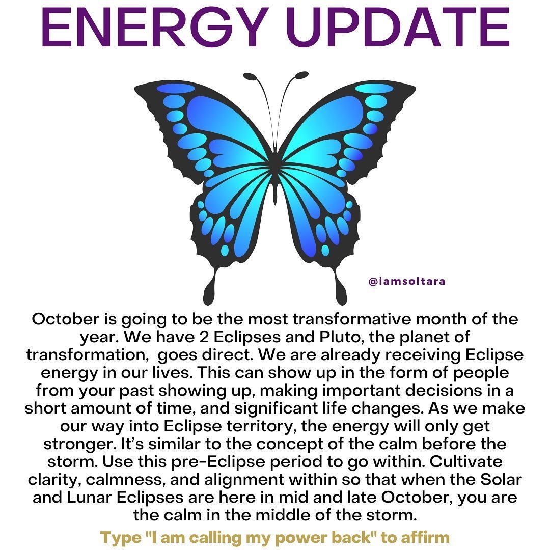 iamsoltara's tweet photo. Solar Eclipse is October 14 &amp; the Lunar Eclipse is  October 28. The Solar Eclipse is going to be intense for North America since the Eclipse path is here. Alchemize the energy now for a more empowering Eclipse season.
Focus on shutting out the noise and call your power back.💜 https://t.co/slgEngx9Qo