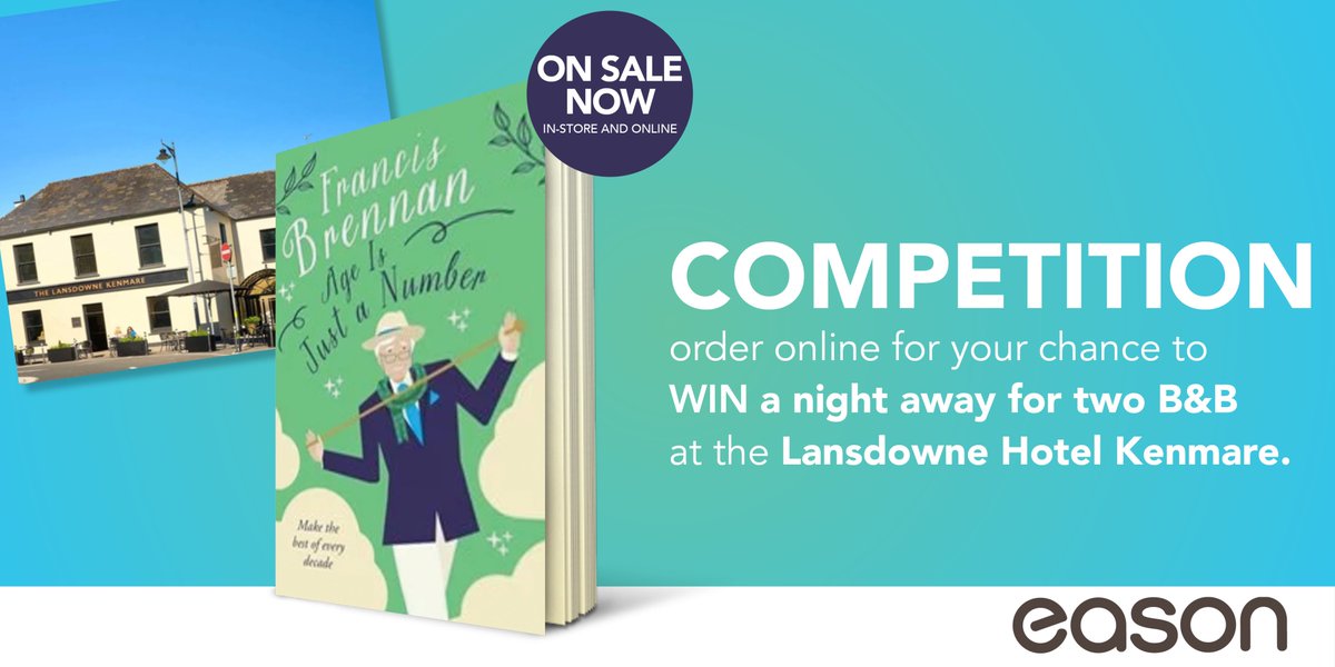 🎇We are delighted to be able to offer 1 lucky customer the chance to WIN a night for 2 at the <a href="/LansdowneKenma1/">LansdowneKenmare</a>.

To enter, you just have to order #AgeIsJustANumber by <a href="/francisbrennanb/">francis brennan</a> online: shorturl.at/oGT58

Winner will be contacted by email. Best of luck☘️
<a href="/Gill_Books/">Gill Books</a>