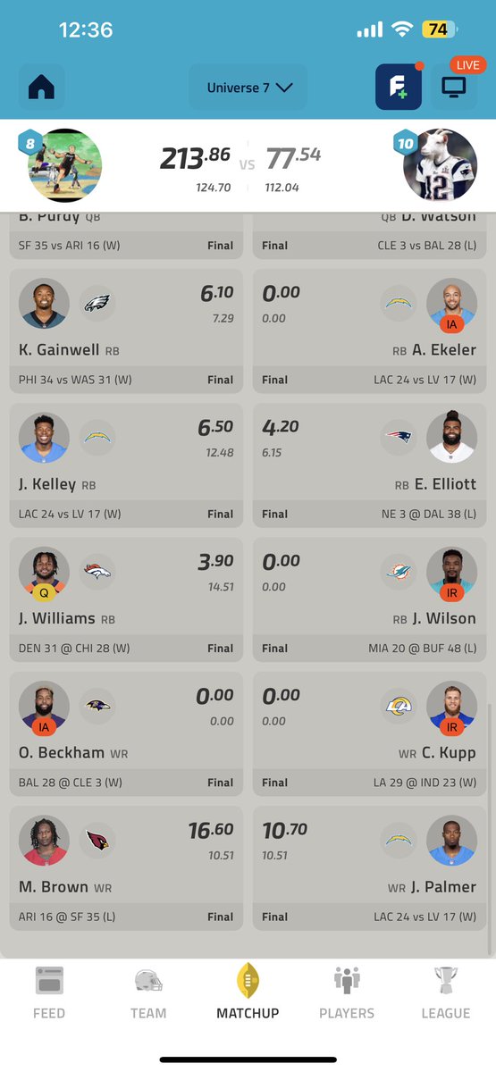 YonkoKYST19's tweet photo. @NFLFantasy I guess I could have started marquise brown over Keenan Allen 🤷🏼‍♂️ https://t.co/V79SsyF5me