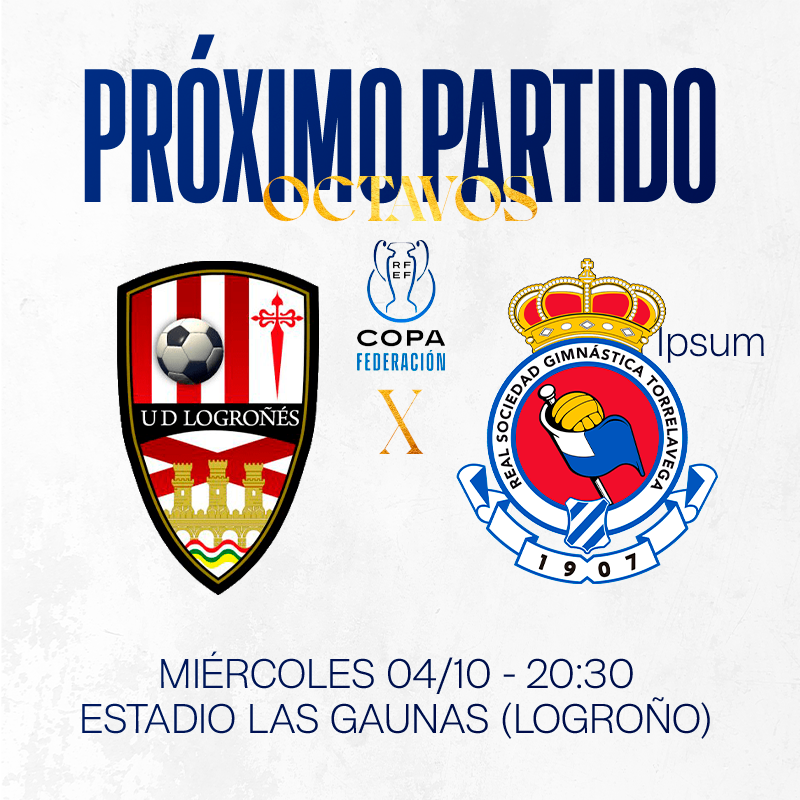 RSGimnastica's tweet photo. 🏆 ¡VAMOS A POR OTRA RONDA!

🔜 El miércoles vamos de copas a Logroño, pero no pasaremos por la calle Laurel

🆚 @UDLogrones 
🗓️ Miércoles 04/10
⏰ 20:30
🏟️ Estadio Las Gaunas

#UnoDeLosNuestros #CopaFederacion2023 https://t.co/uqzkzPUQUD