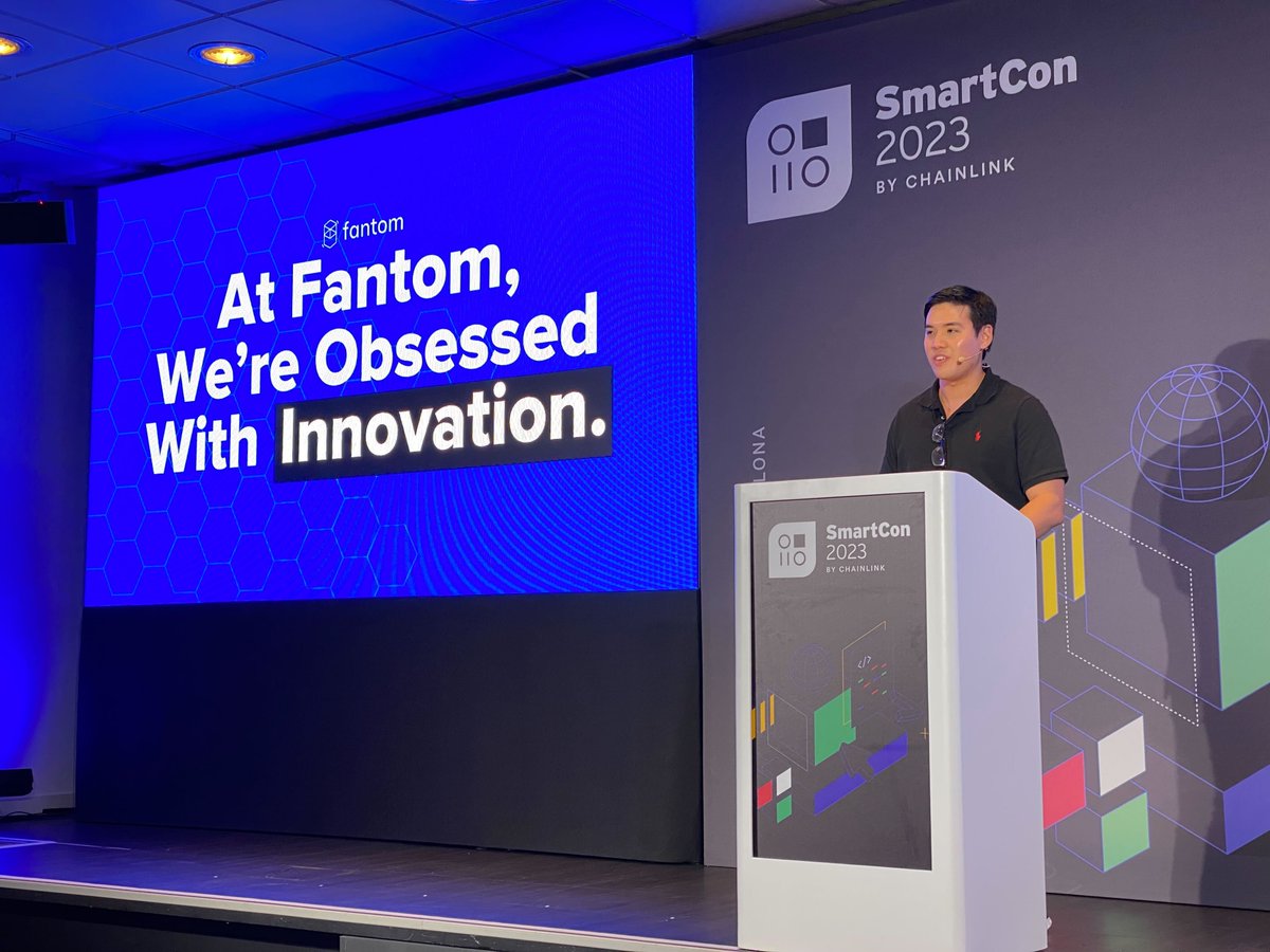 SonicLabs's tweet photo. CEO Michael Kong (@michaelfkong) drops insight into the next phase of #Fantom's evolution during his keynote at #SmartCon 2023! 

Stay tuned for clips of the talk, where Michael unveils the incredible results of the private testnet running the Fantom Virtual Machine #FVM 🔥 https://t.co/VJjY0Uc5JH
