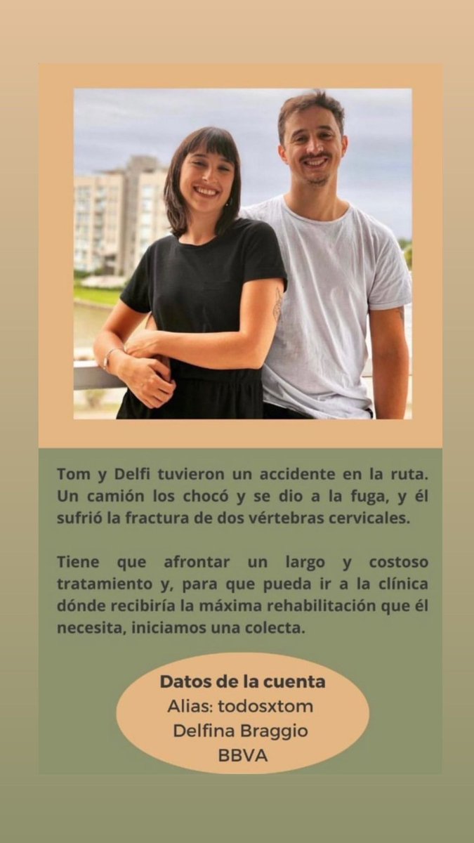 luuuuuxi's tweet photo. Hola a todos! Un compañero de trabajo y su novia tuvieron un accidente, el camión que los chocó se dió a la fuga. Es un milagro que estén vivos, pero él necesita rehabilitación para volver a caminar, en este momento sólo puede mover los brazos (sigue) https://t.co/5z1d2gFMu0