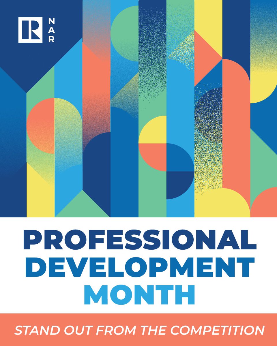 nardotrealtor's tweet photo. October is Professional Development Month! Take advantage of NAR resources designed to advance your proficiency, marketability, leadership skills and career—from NAR Academy at Columbia College to Commitment to Excellence (C2EX) and from L.E.A.D. Courses to Leadership Academy. https://t.co/COpaWzAZZl