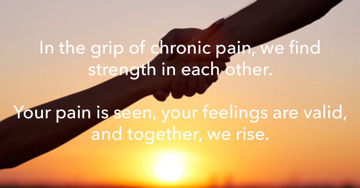 UpbeatInspire's tweet photo. Living with chronic pain is a battle that requires strength beyond measure🌟
💪🏻
Let's acknowledge the warriors among us who face this daily struggle, offering support, empathy &amp; understanding.
Your pain is valid, and your mental health matters🌻❤️
#ChronicPain #MentalHealth #PTSD https://t.co/hnqDAGDwdq