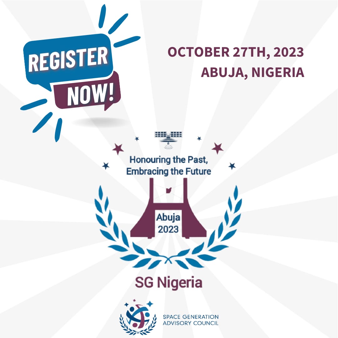 REGISTER for #SGNigeria, the largest gathering of young people interested in the future of the Nigerian space program. 🚀✨ Date: October 27th, 2023 Venue: @nileuni Abuja. Register NOW!!! 👇🏽 spacegeneration.org/sgnigeria-2023…