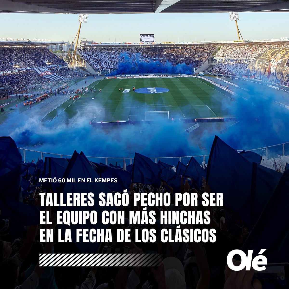 DiarioOle's tweet photo. 🔵⚪️ Talleres sacó pecho por ser el equipo más convocante en la Fecha de los Clásicos: metió 60 mil hinchas en el Kempes ante Belgrano.

📊 El ranking de la fecha 7 de la #CopaDeLaLiga:
1️⃣ #Talleres - #Belgrano | 60 mil
2️⃣ #Boca - #River | 55 mil
3️⃣ #SanLorenzo - #Huracán | 47 mil
4️⃣ #Racing - #Independiente | 45 mil
5️⃣ #RosarioCentral - #Newells | 42 mil
6️⃣ #Colón - #Unión | 40 mil
7️⃣ #Estudiantes - #Gimnasia | 32 mil
8️⃣ #Banfield - #Lanús | 25 mil

📸 @CATalleresdecba