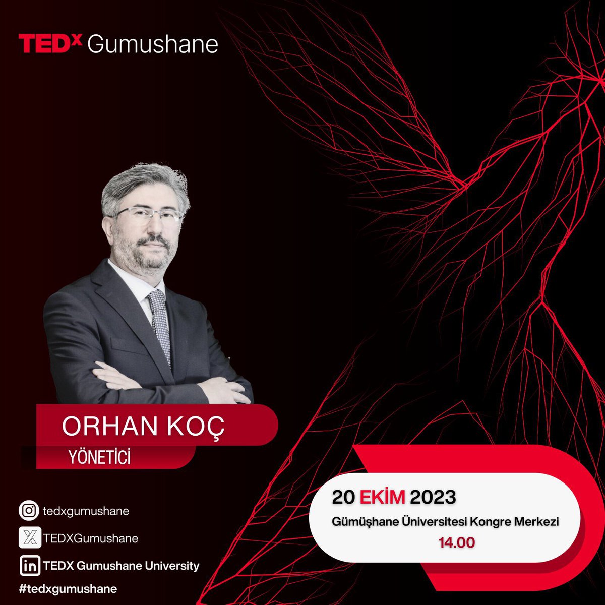 20 Ekim 2023 tarihinde Gümüşhane Üniversitemizde görüşmek üzere 👋🏻 @TEDXGumushane @gumushaneuniv