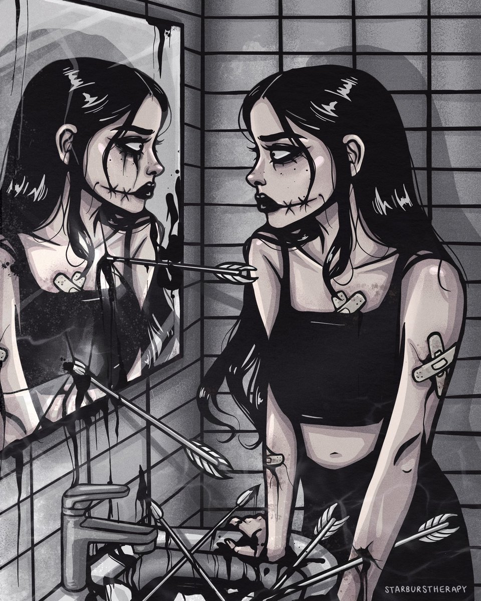 taking the blame out on my reflection🪞🗡️