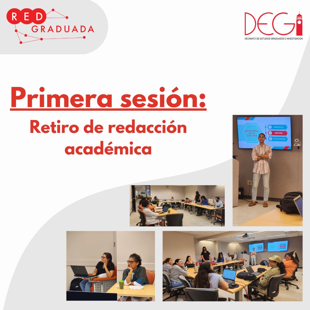 RedGraduada's tweet photo. El pasado sábado, 30 de septiembre de 2023, comenzó la primera sesión de los Retiros de redacción académica en la Red Graduada. Agradecemos la asistencia de todes les estudiantes, a la Dra. Marta Rodríguez y Allen Pizarro. ¡Fue todo un éxito! https://t.co/NrvwllbaPu