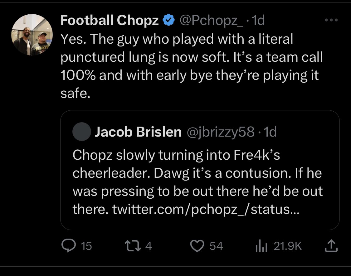 mobleysland's tweet photo. @Pchopz_ So much for it being a “team call” huh https://t.co/DQKuYks4m7