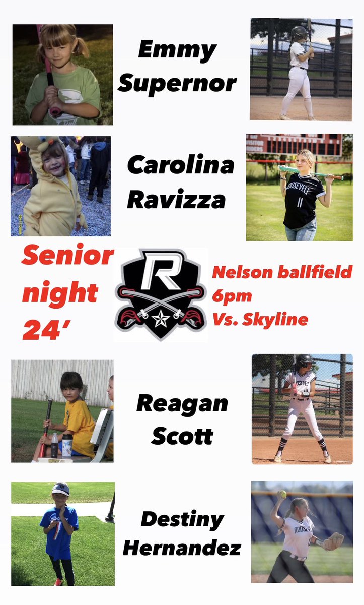 🥎🥎🥎 senioR night is heRe!! time goes by way to fast. we/I aRe thankful foR these fouR wondeRful senioRs. come celebRate tonight, 6pm game time. afteR the game we will Recognize and honoR our senioRs and families!!