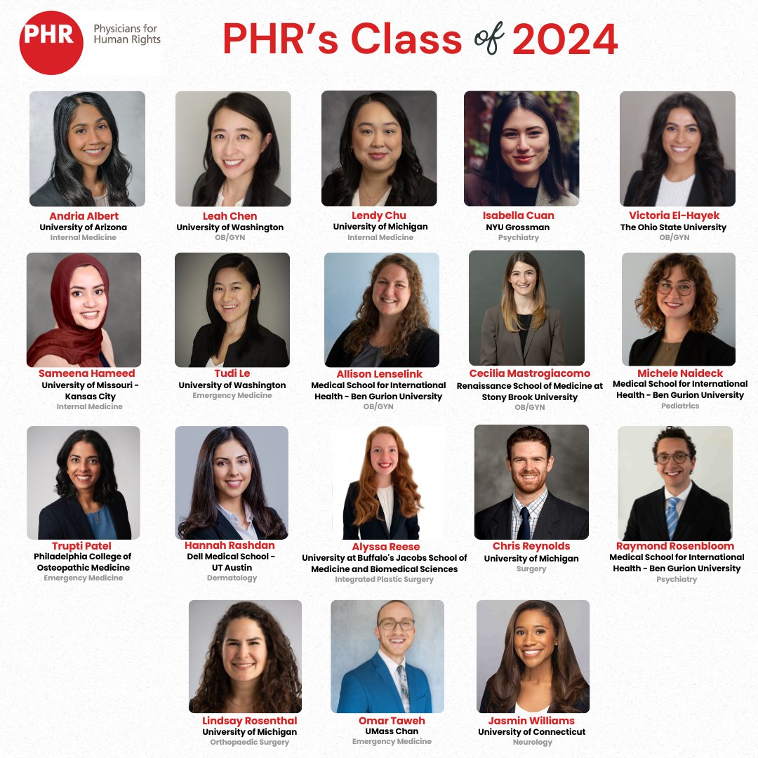 Introducing our PHR Student Advisory Board 2024 Match Candidates! Best of luck to everyone applying this year🤗We know you will bring your passion for human rights wherever you go❤️