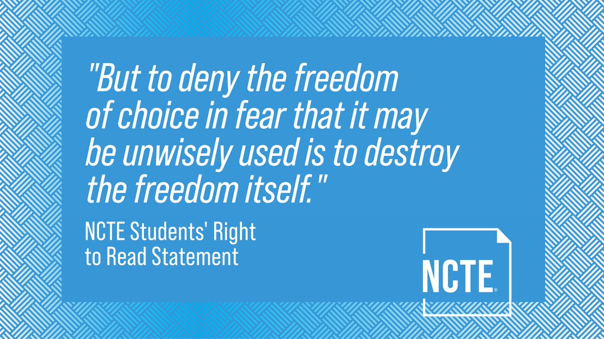 #BannedBooksWeek is finally here! This year’s theme is “Let Freedom Read!” To kick off the week, read NCTE’s position statement “The Students’ Right to Read”: ncte.org/statement/righ….