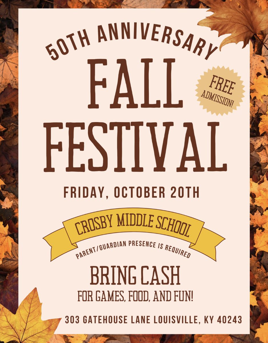 gghoward_'s tweet photo. Come one, come all!! 🍁✨🎃

@CrosbyMiddle #ThePlaceToBe #CrosbyTurns50 #ItsFallYall https://t.co/1Pf625LRn1