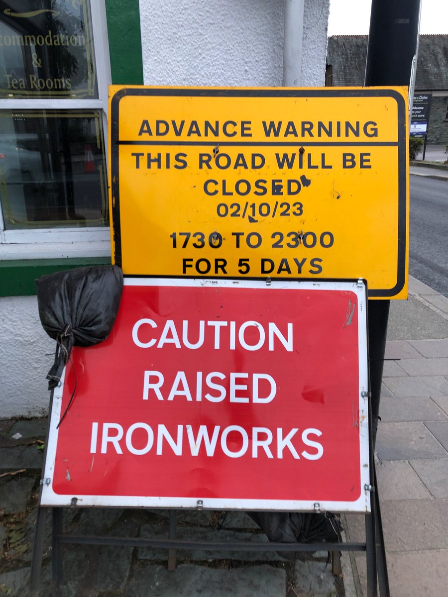 RidesnRidges's tweet photo. @CumbriaCrack or @BBC_Cumbria - can you help?  Keswick brought to a standstill by roadworks starting at 1730 this evening. Why don’t they start at 1830 through to midnight? Perhaps someone at @cumbriacouncil could have thought of this. https://t.co/xYcu32Aw9o