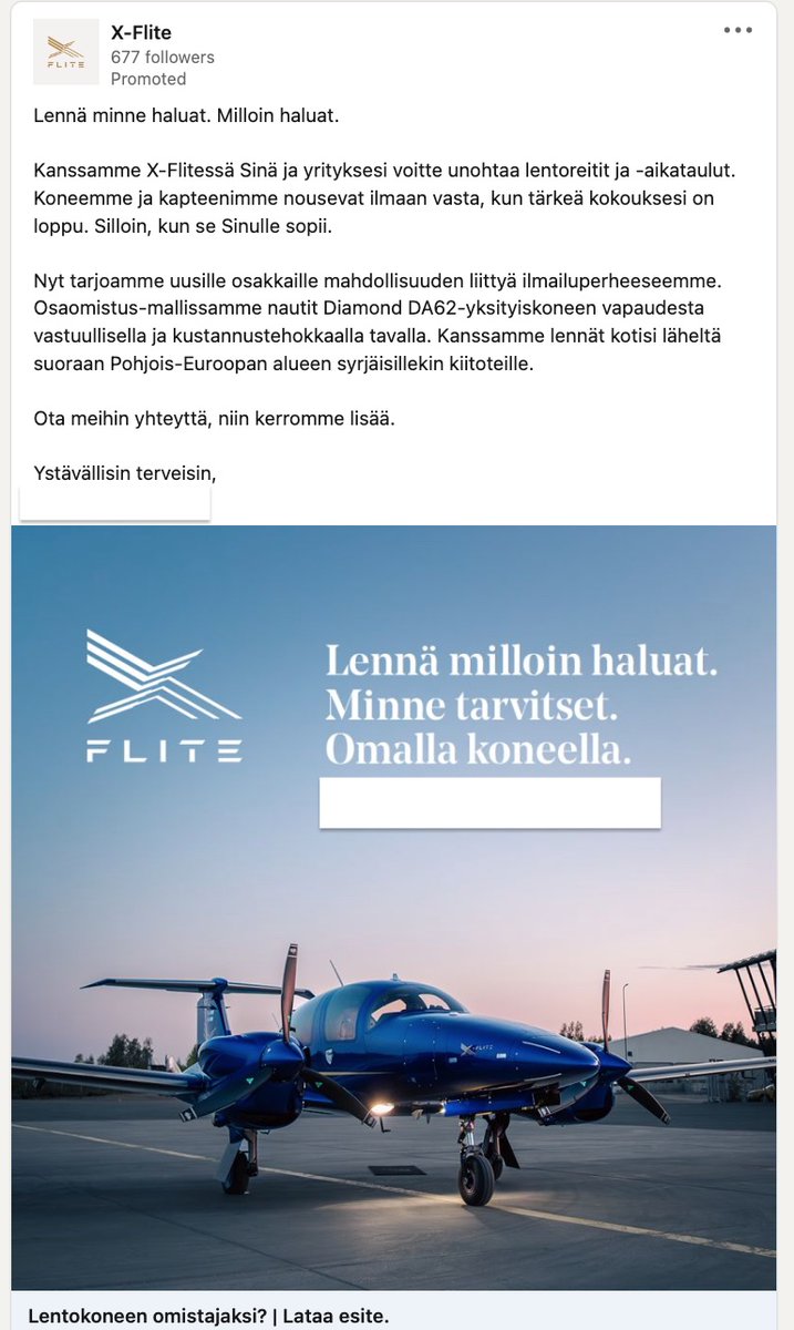 Nyt ei ole digimarkkinoinnin kohdentaminen mennyt ihan nappiin. Vaikka olisi kuinka vastuullista. #ilmastokriisi #ilmastonmuutos #lentäminen #päästöt